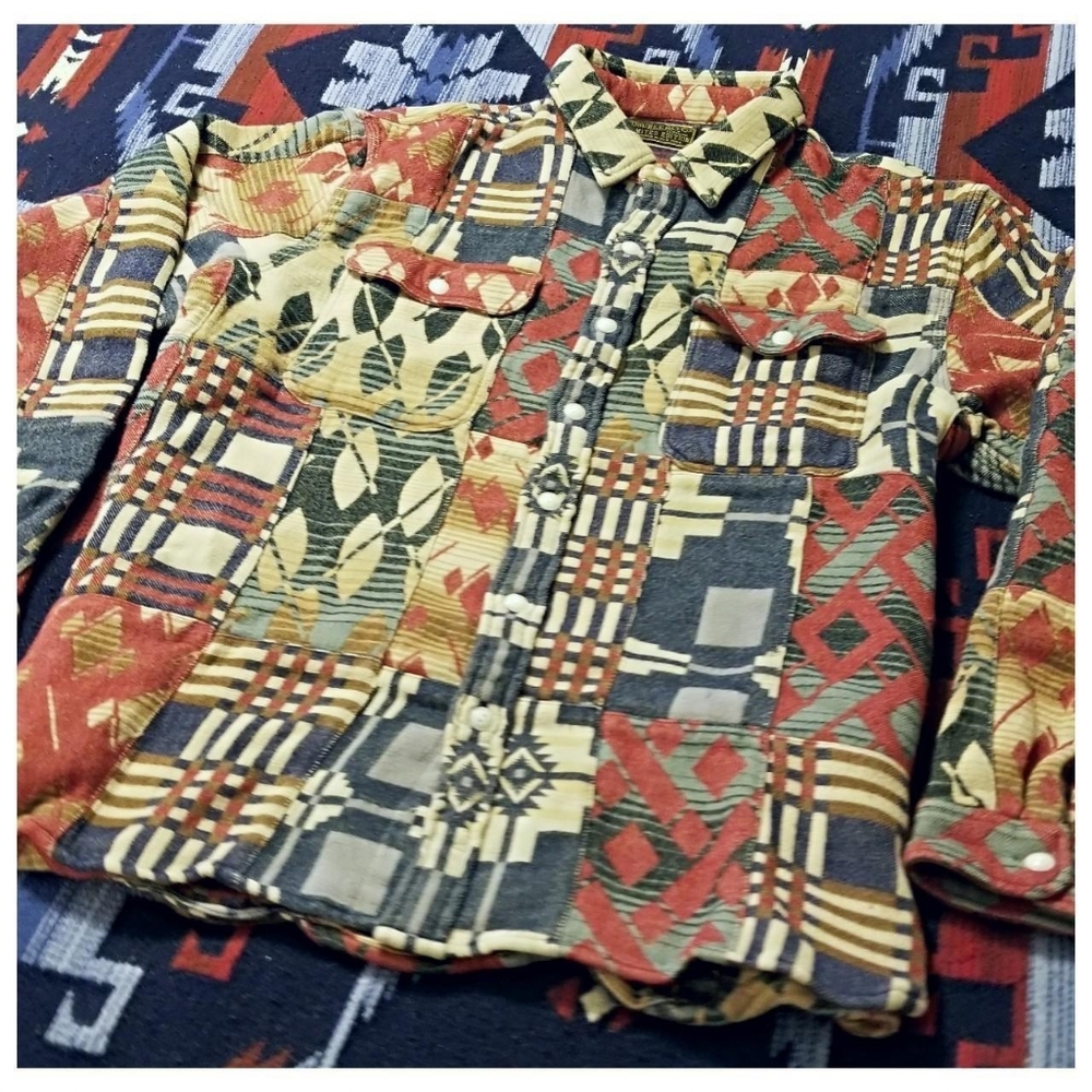 DOUBLE RL RALPH LAUREN RRL LIMITED EDITION PATCHWORK SHIRT- MEN'S SIZE XLARGE - Picture 3 of 8